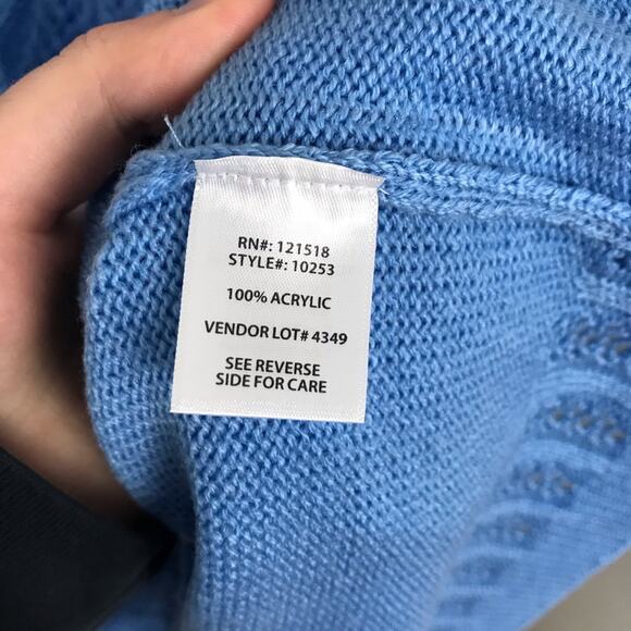 Vintage Blue Cardigan Knit Sweater Vest Trendy Y2K Retro Size 1X - Picture 7 of 7
